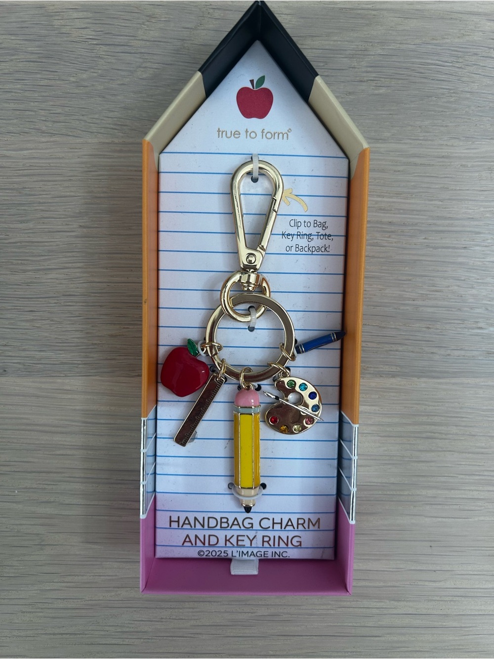 True to Form Teacher Handbag Charm & Key Ring Charm